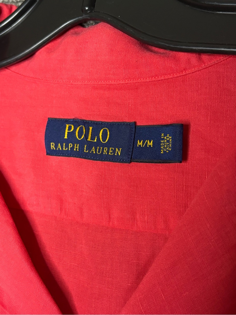 Polo Ralph Lauren Coral Red Button-Front Short-Sleeve Linen & Silk Camp Shirt M - Picture 5 of 7